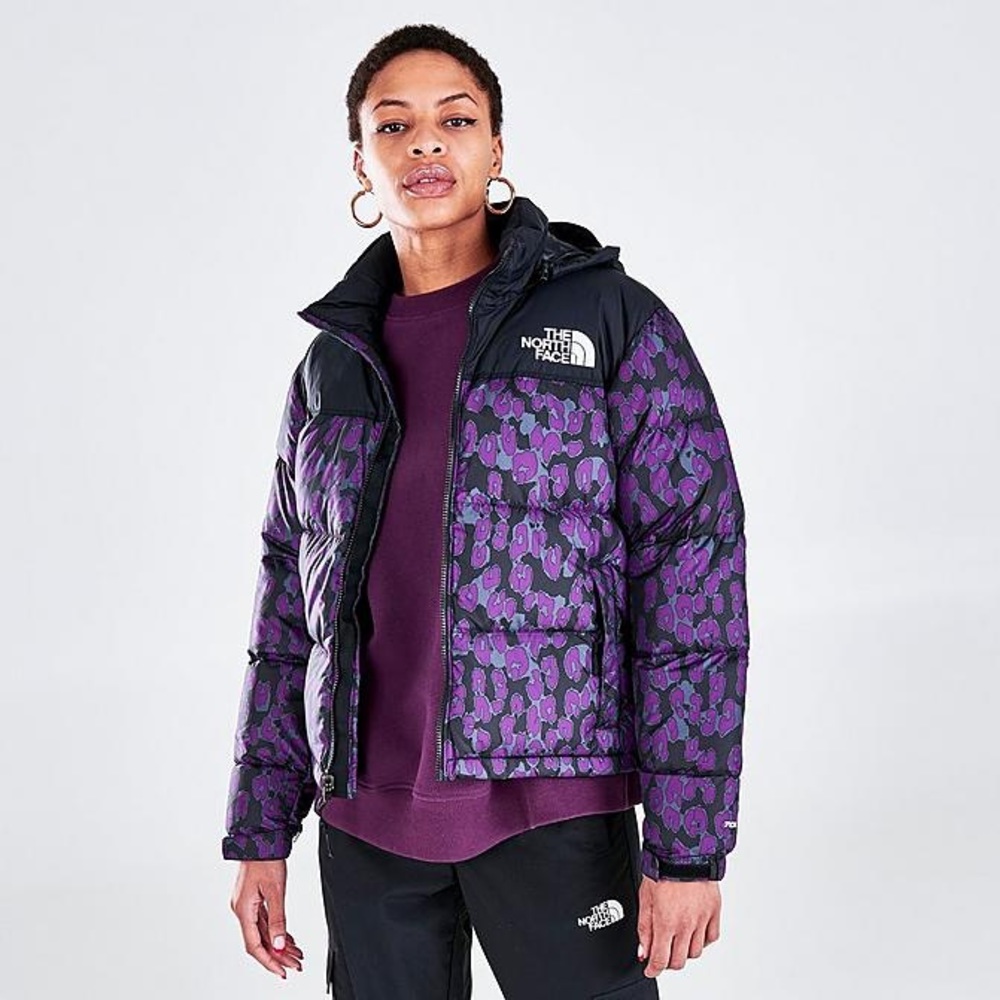 Leopard print north face jacket